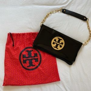 Tory Burch Patent Reva Bombé Clutch